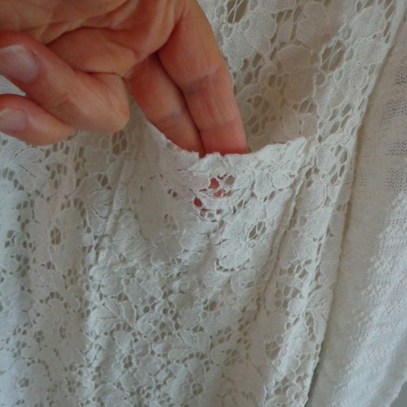 FIRM NWT Anthropologie one september Laceveiled Pullover XS Ivory 3/4 Sleeves - Picture 7 of 16